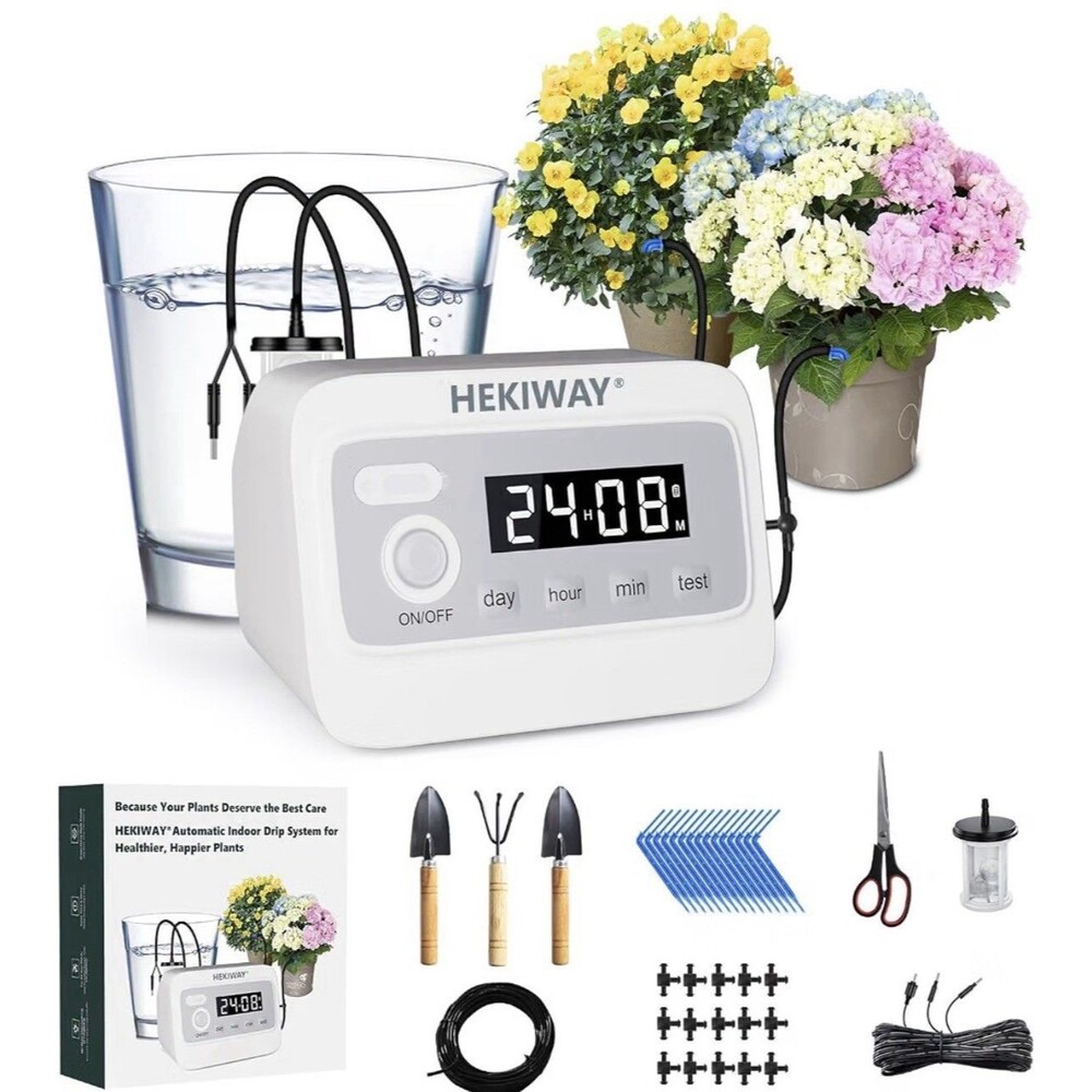 82FT Automatic Plant Watering System–HEKIWAY 390 Adjustable Watering Modes,